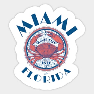 Miami, Florida, with Stone Crab on Wind Rose Sticker